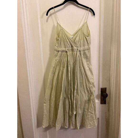 DIANE VON FURSTENBERG Green Waist Tie Spagetti Strap Y2K Dress Women's Sz Small - Picture 3 of 10